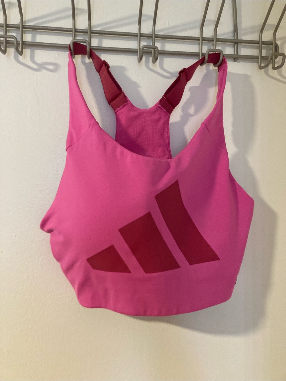 adidas Pink Sports Bra with Dark Pink Logo